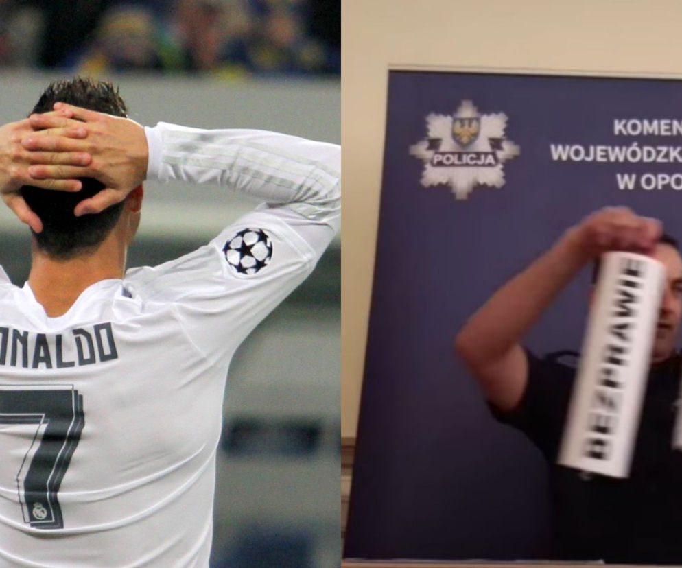 Polska Policja jak Cristiano Ronaldo! Hit sieci z policyjnej konferencji [WIDEO]