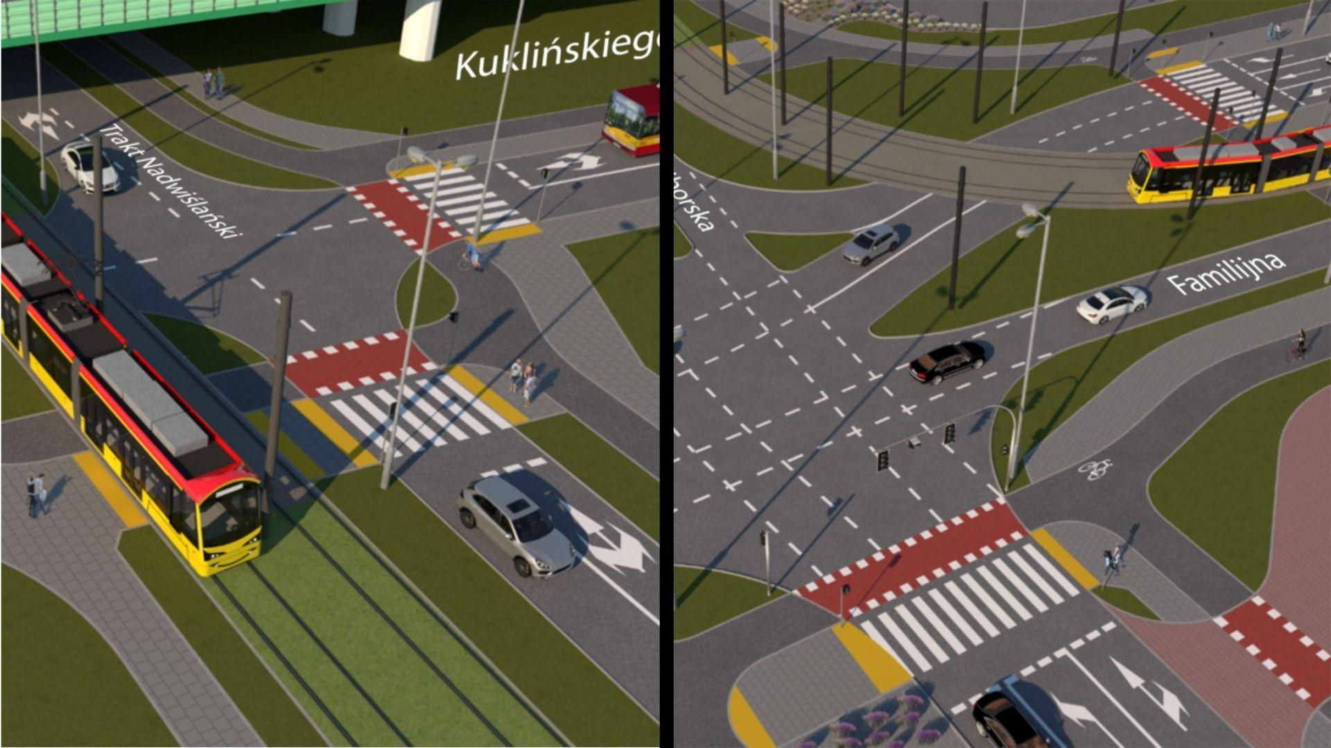 Wizualizacje tramwaju wzdłuż Modlińskiej