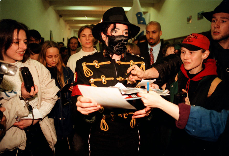 Michael Jackson podczas drugiej wizyty w Polsce w 1997 roku