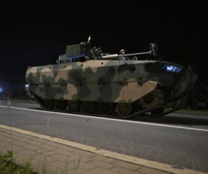 Nocna próba defilady wojskowej w Warszawie