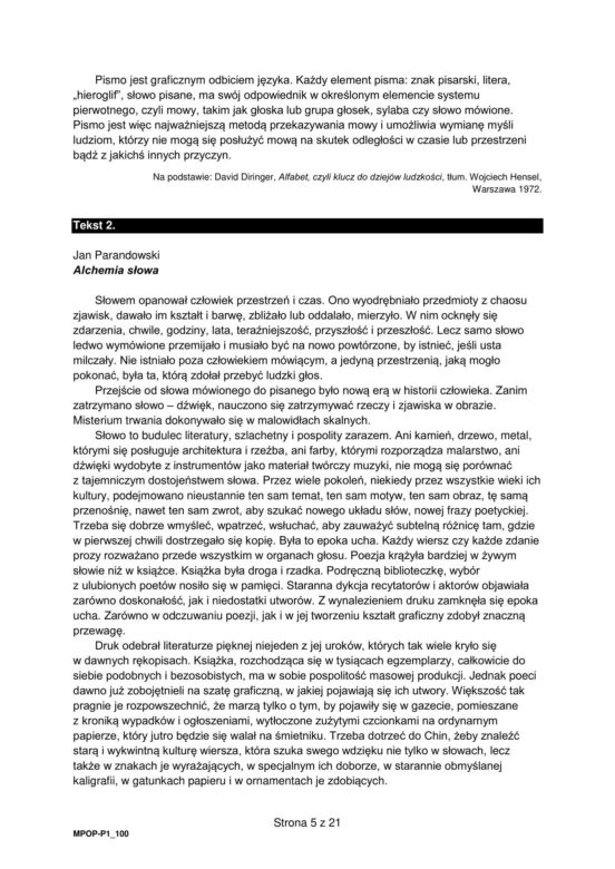 Matura próbna 2024: polski. Arkusze CKE i odpowiedzi. Poziom podstawowy [Formuła 2023]