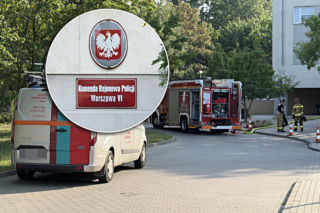 Pożar na komendzie policji! Strażacy w akcji