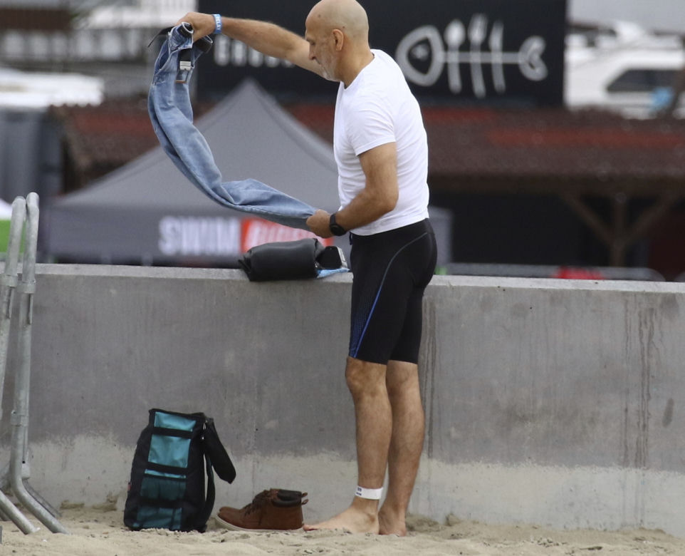 Kazimierz Marcinkiewicz na zawodach Enea Ironman w Gdyni