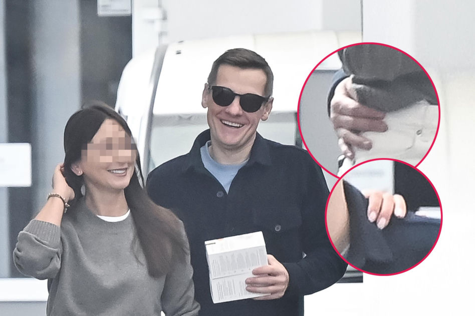 Marcin Mroczek z dziewczyną w cukierni