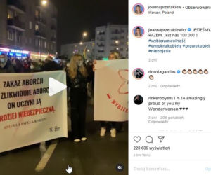 Joanna Przetakiewicz protestuje