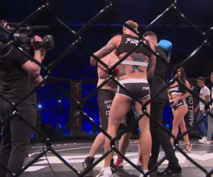 Stifler jako ring girl na FAME MMA 1