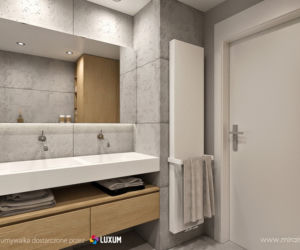 Beton architektoniczny - płyty betonowe na ścianie LUXUM