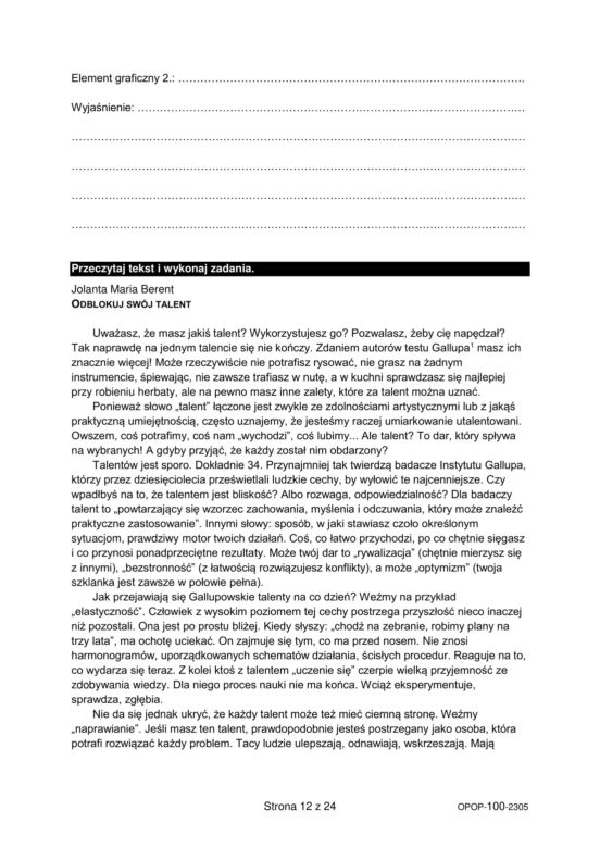 Egzamin ósmoklasisty 2023 - język polski arkusz CKE