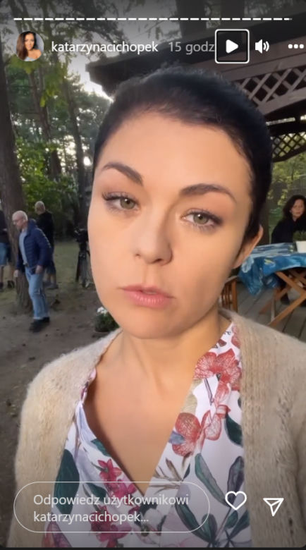M jak miłość. Katarzyna Cichopek (Kinga) na planie 