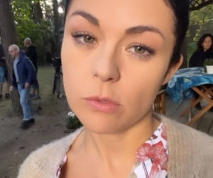 M jak miłość. Katarzyna Cichopek (Kinga) na planie 