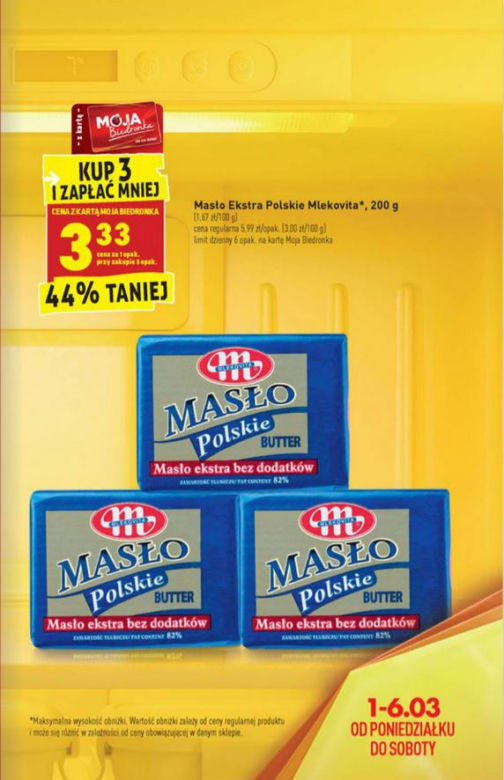 Masło 3,33 zł