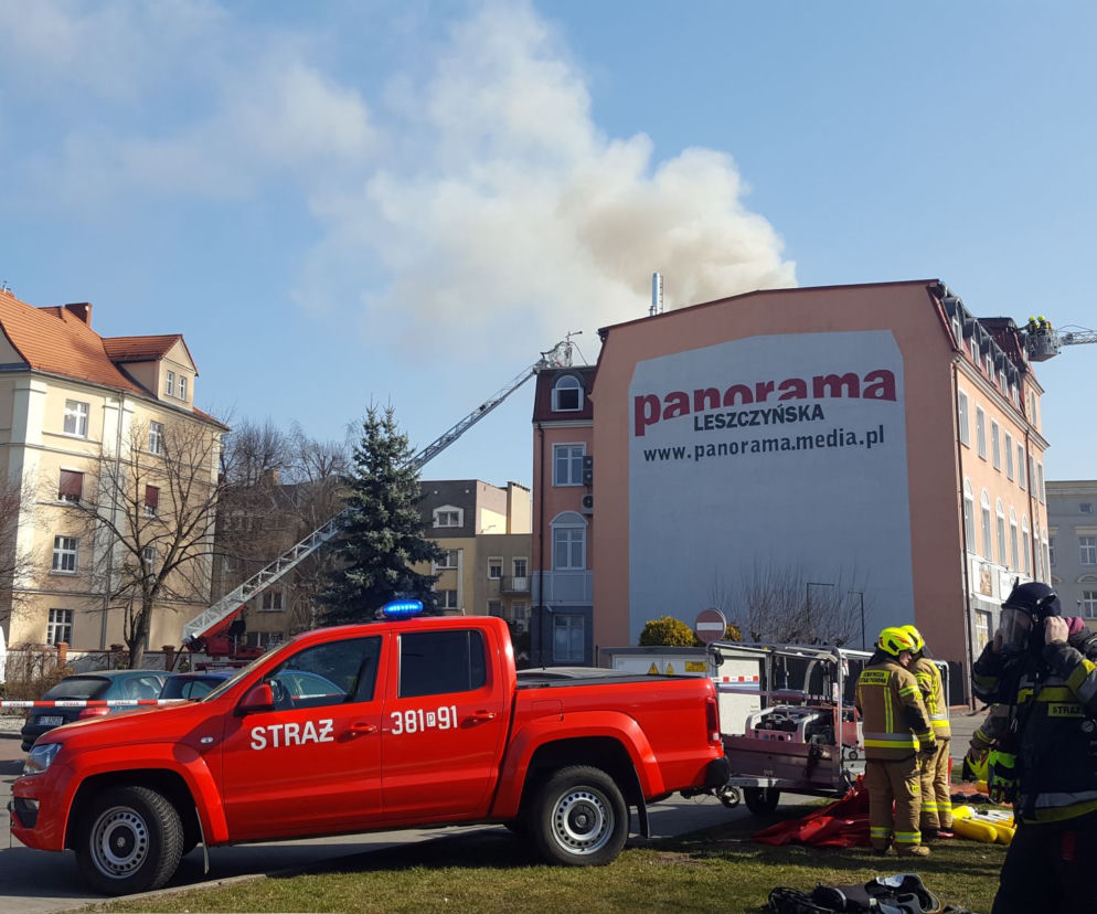 Pali się budynek Panoramy Leszczyńskiej w Lesznie