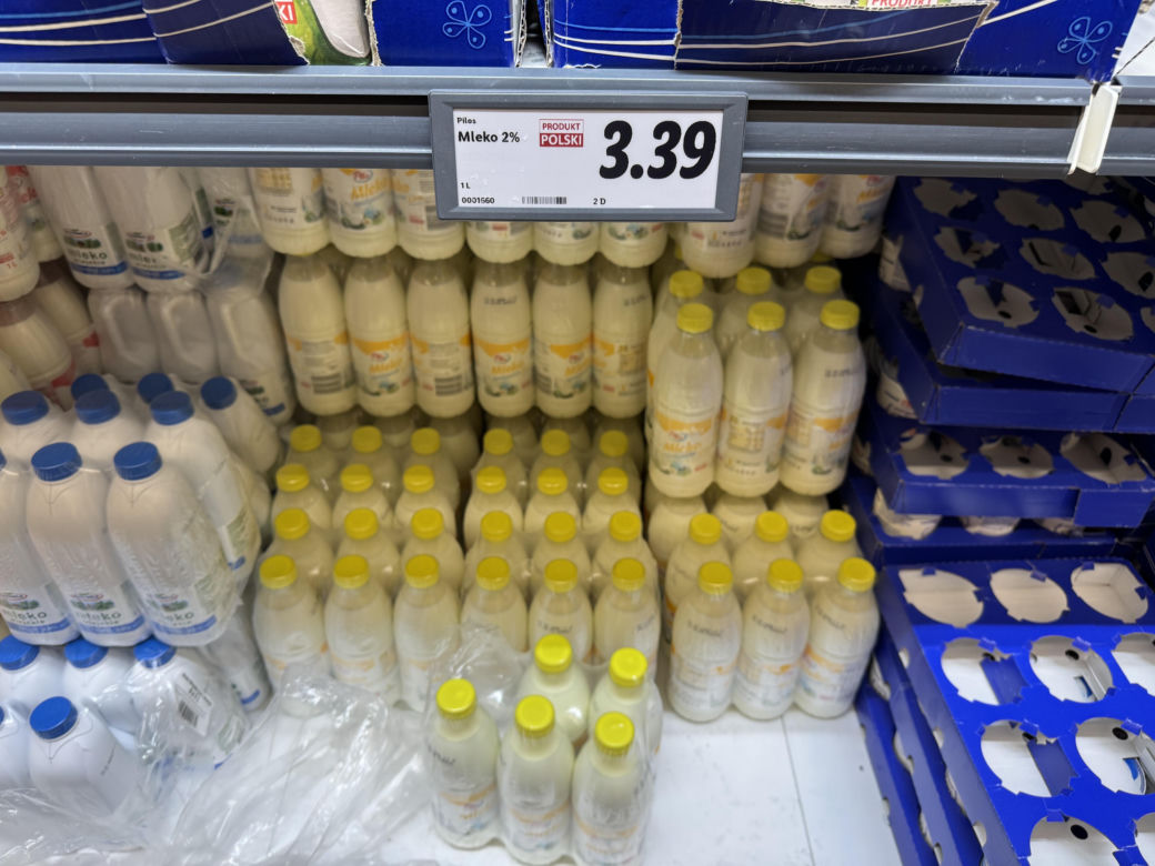 W Polsce takie samo mleko kosztuje 3,39 zł