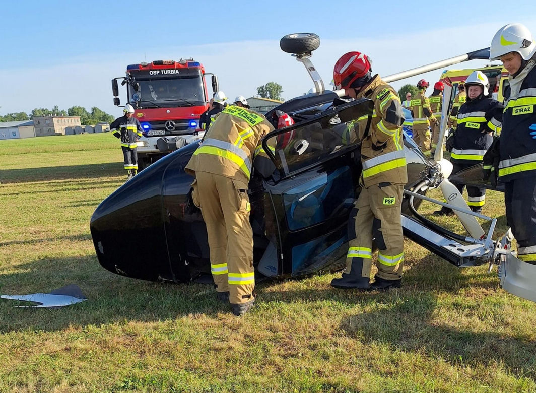 Wypadek wiatrakowca. Maszyna runęła na ziemię krótko po starcie