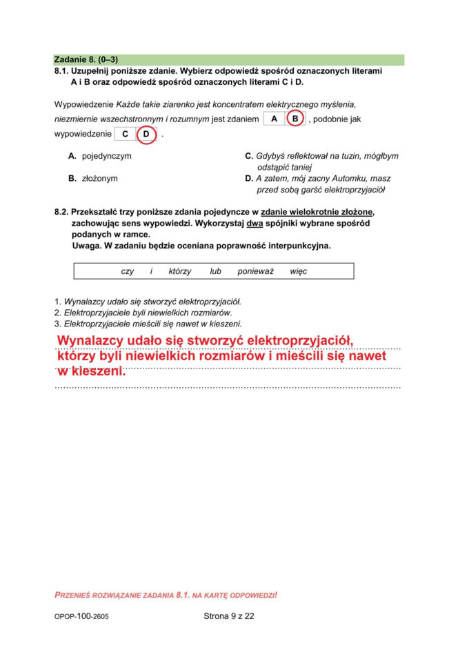 Egzamin ósmoklasisty 2026 polski: Arkusze CKE i odpowiedzi - sprawdź, czy zdałeś! 11.05.2026