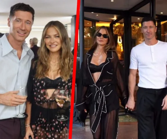 Lewandowski w koszuli bez rękawów, Lewandowska w sukni za 20 tys. zł!