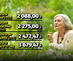 Waloryzacja emerytur (8,68proc.) z 13-tką w maju