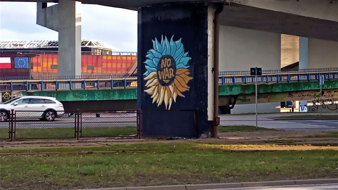 Szczeciński street art dla Ukrainy. Na Trasie Zamkowej powstał niebiesko-żółty mural