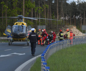 Zielonka. Wypadek motocyklisty