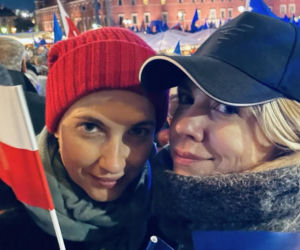 Celebryci na manifestacji w Warszawie