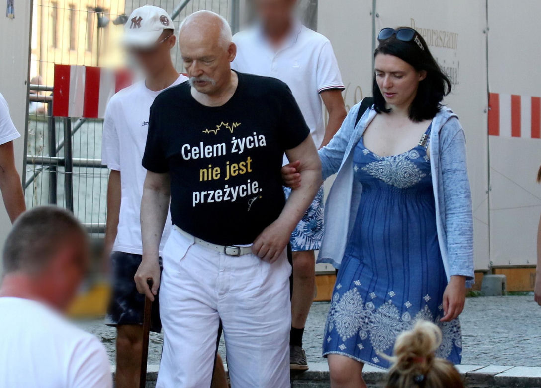 Janusz Korwin-Mikke z żoną