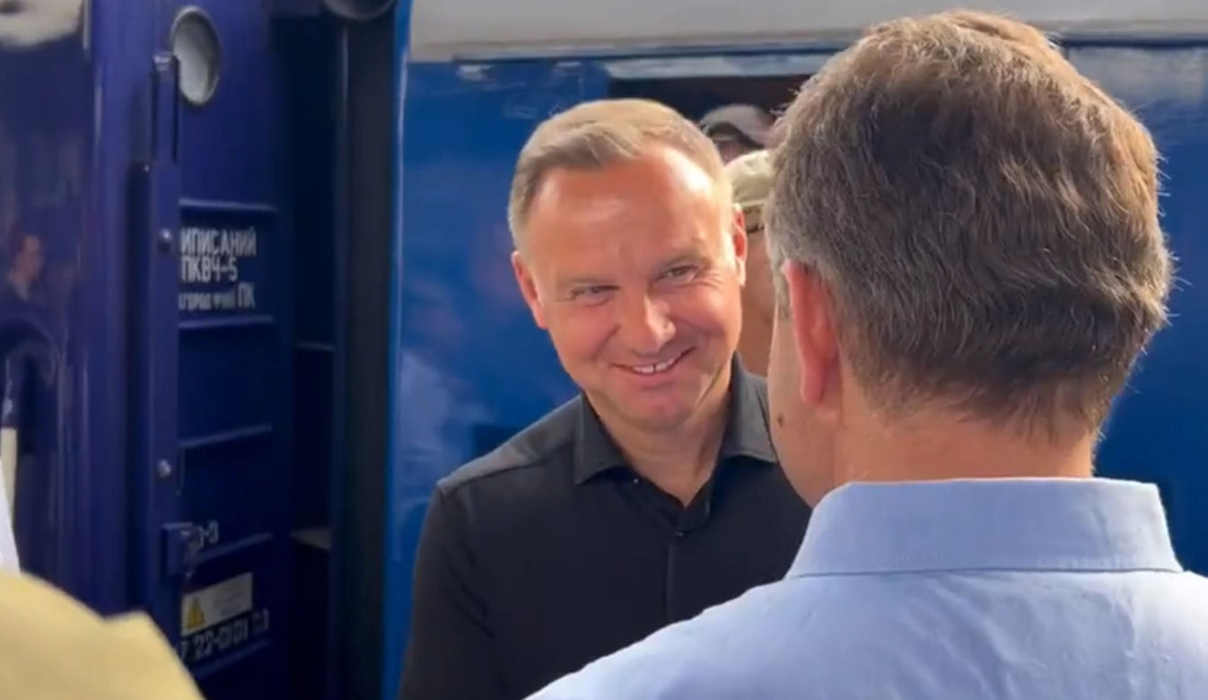 Andrzej Duda w Kijowie. Został uhonorowany w Alei Odważnych