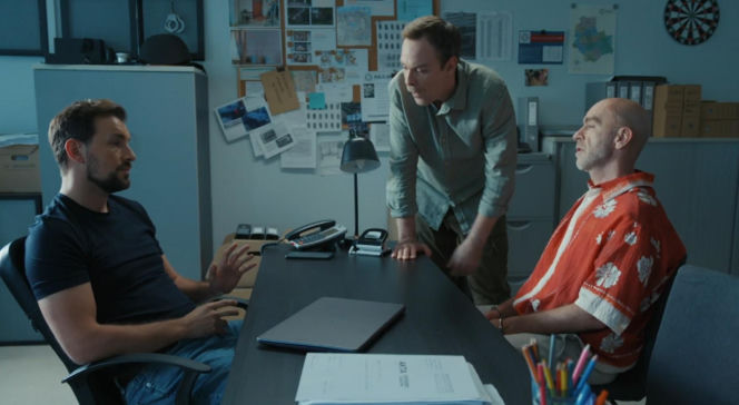 Barwy szczęścia odc. 3272. Marcin Kodur (Oskar Stoczyński), Bazylow (Andrzej Szeremeta), Majak (Łukasz Borkowski)