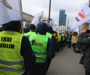 Protest taksówkarzy w Warszawie