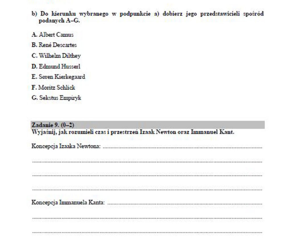 Matura próbna 2020 - filozofia