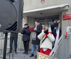 Protest przeciw Stefie Czystego Transportu w Krakowie