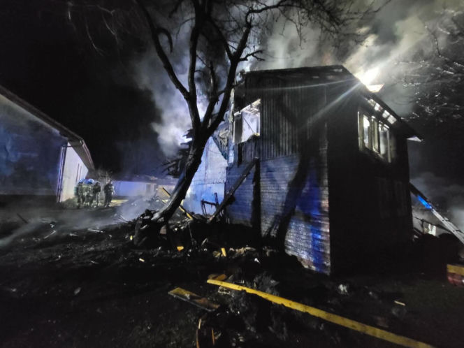 Pożar domu w Tarczku