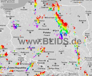 Burze w Polsce, 29.07.2012 - MAPA z godz. 12 - 14