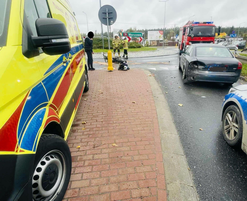 Wypadek i kolizja w Aleksandrówce - Oba zdarzenia w tym samym czasie i z udziałem motocykli crossowych