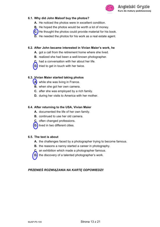 Matura 2025 - angielski