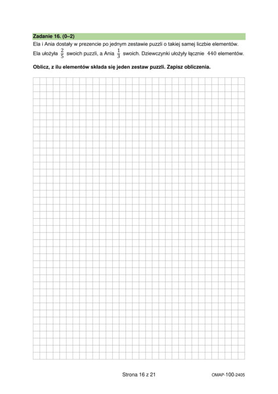 Egzamin ósmoklasisty 2024 - MATEMATYKA