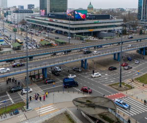 Nowe Centrum Warszawy zimą