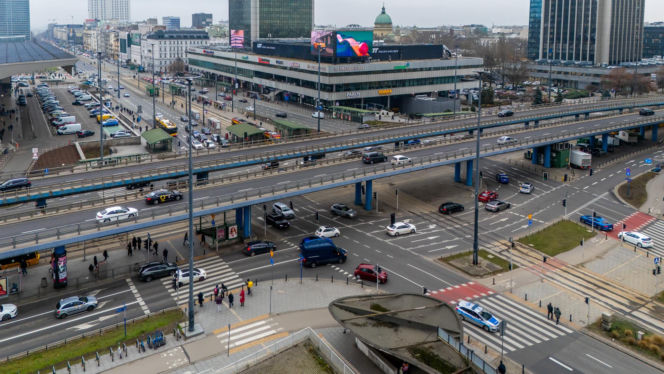 Nowe Centrum Warszawy zimą