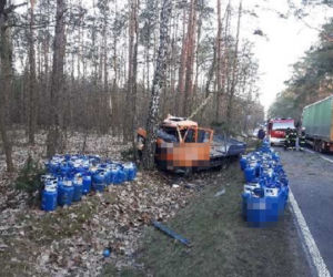 Wypadek ciężarówki pod Żninem