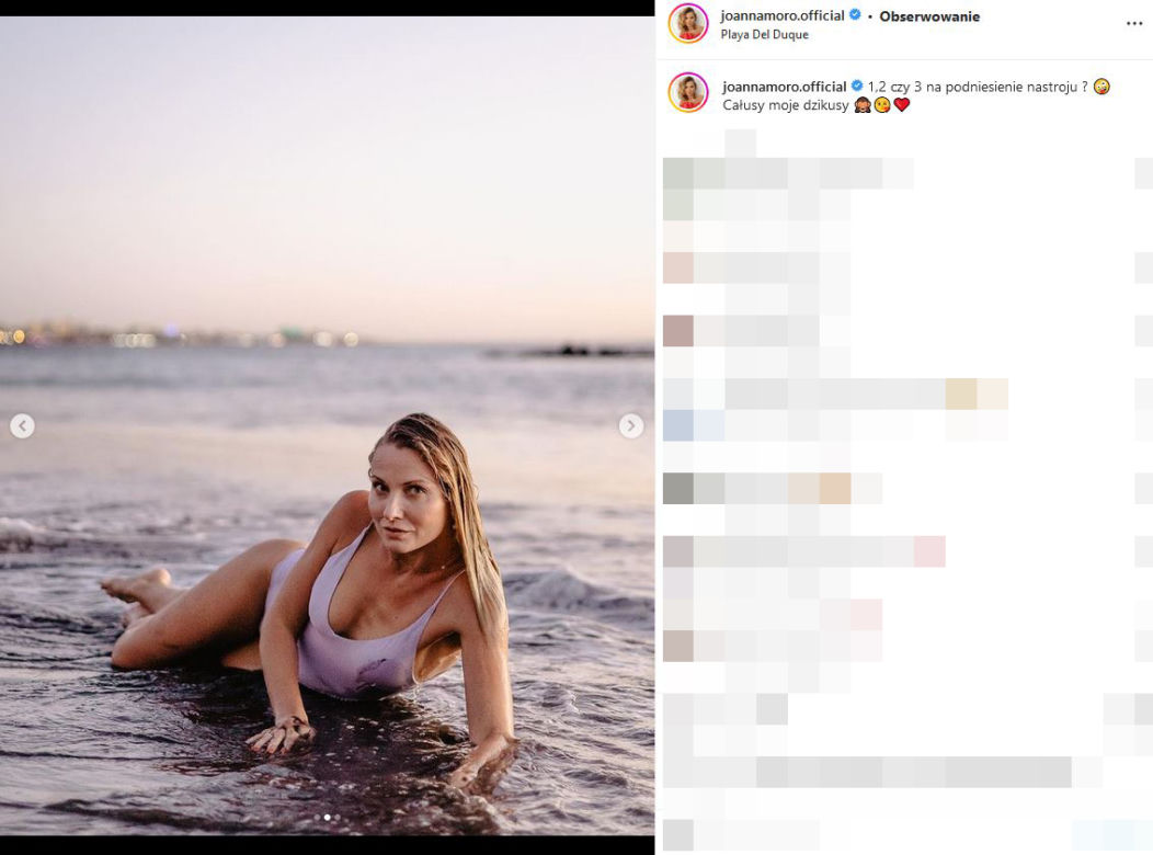 Joanna Moro topless na publicznej plaży