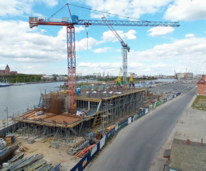 Budowa Morskiego Centrum Nauki w Szczecinie - kwiecień 2020