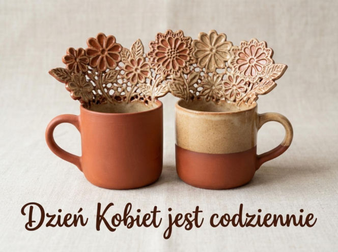 Filiżanki z kwiatowym wzorem na Dzień Kobiet