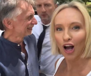 M jak miłość nowy sezon na planie. Dorota (Iwona Rejzner), Bartek (Arkadiusz Smoleński), Robert Żak (Krzysztof Tyniec)