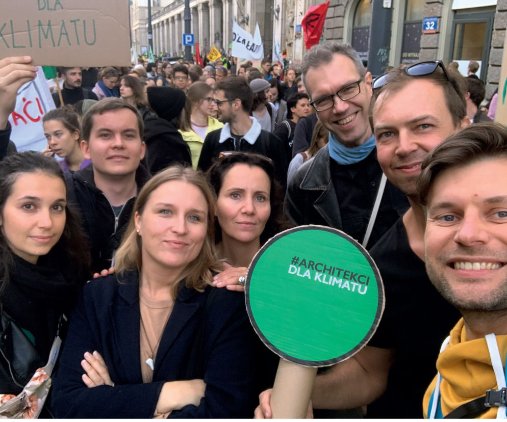 Architekci dla Klimatu podczas Wielkiego Marszu Klimatycznego 27 września w Warszawie.