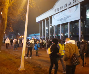 Kibice zgromadzeni podczas meczu Legia-Warta Poznań