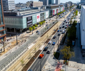 Budowa przejścia dla pieszych przez ul. Marszałkowską w Warszawie na wysokości ul. Sienkiewicza