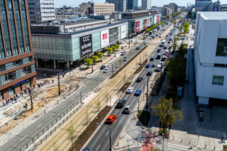 Budowa przejścia dla pieszych przez ul. Marszałkowską w Warszawie na wysokości ul. Sienkiewicza