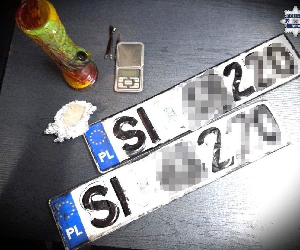 Czeladź. Jechał mimo zakazu i był naćpany. W bagażniku miał podrobione tablice