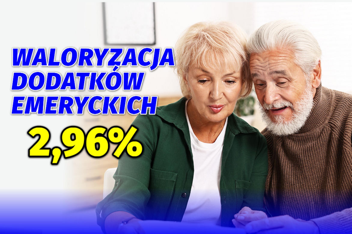 Waloryzacja dodatków emeryckich 2.96 proc.