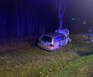 Wypadek w pobydgoskim Żołędowie. Osobówka uderzyła w drzewo! [ZDJĘCIA]