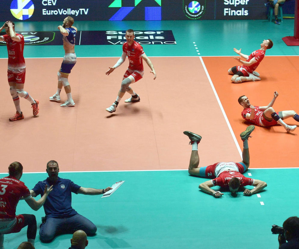 Siatkówka, Zaksa Kędzierzyn, Liga Mistrzów, siatkarze, trener, radość